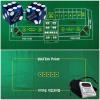 Cyber-Deals Craps & Texas Hold'em Poker Essentials Set: 2-Sided 6ft x 3ft Felt Layout, Las Vegas Casino Table-Played Dice & Cards, Plus Storage Pouch (Santa Fe Station (Blue Polished)) view 1