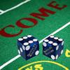 Cyber-Deals Craps & Texas Hold'em Poker Essentials Set: 2-Sided 6ft x 3ft Felt Layout, Las Vegas Casino Table-Played Dice & Cards, Plus Storage Pouch (Santa Fe Station (Blue Polished)) view 2