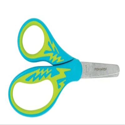 Soft-grip Blunt-tip 5" Kids Scissors (Black/ Blue) for Kids 4 and Up