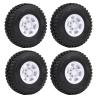 LAFEINA 1.55 inch Beadlock Plastic Wheel Hub Rim and Rubber Tire for 1:10 RC Crawler Car D90 TF2 Tamiya CC01 LC70 MST JIMNY 90069 (90mm White) view 1