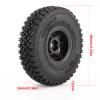 LAFEINA 1.55 inch Beadlock Plastic Wheel Hub Rim and Rubber Tire for 1:10 RC Crawler Car D90 TF2 Tamiya CC01 LC70 MST JIMNY 90069 (90mm White) view 3