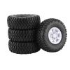 LAFEINA 1.55 inch Beadlock Plastic Wheel Hub Rim and Rubber Tire for 1:10 RC Crawler Car D90 TF2 Tamiya CC01 LC70 MST JIMNY 90069 (95mm White) view 1