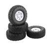 LAFEINA 1.55 inch Beadlock Plastic Wheel Hub Rim and Rubber Tire for 1:10 RC Crawler Car D90 TF2 Tamiya CC01 LC70 MST JIMNY 90069 (95mm White) view 2