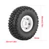 LAFEINA 1.55 inch Beadlock Plastic Wheel Hub Rim and Rubber Tire for 1:10 RC Crawler Car D90 TF2 Tamiya CC01 LC70 MST JIMNY 90069 (95mm White) view 3