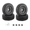LAFEINA 1.55 inch Beadlock Plastic Wheel Hub Rim and Rubber Tire for 1:10 RC Crawler Car D90 TF2 Tamiya CC01 LC70 MST JIMNY 90069 (95mm Black) view 1