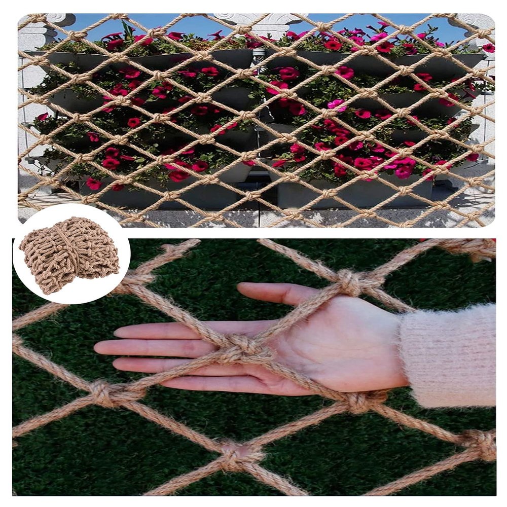 Rope Safety Net Children Climbing Protective Net Outdoor Hemp Rope Net Fence Decor Birds Net Heavy Duty Treehouse Cargo Net Playground Hammock (Size : 3 * 6m(10 * 20ft))