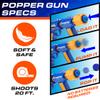 USA Toyz Astroshot Gemini Extreme Shooting Game for Kids 2 Pack Foam Ball Popper Air Guns and Moving Target Shooting Game Toy for Boys Girls 2 Guns 30 Balls Outdoor Compatible with Nerf Blue/Orange view 3