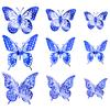 Gyufise 36 Pack Blue 3D Butterfly Cupcake Toppers Hollow Butterfly Cake Decorations for Birthday Wedding Fairy Party Butterfly Wall Sticker Decal for Background Wall Decoration view 3