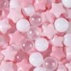 Realhaha Plastic Ball Pit Balls Stars, 2.5 in- Star & 2.2 in- Ball for Babies Kids Playpen Pool Puppy Playballs, Pink view 1