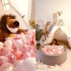 Realhaha Plastic Ball Pit Balls Stars, 2.5 in- Star & 2.2 in- Ball for Babies Kids Playpen Pool Puppy Playballs, Pink view 2