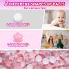 Realhaha Plastic Ball Pit Balls Stars, 2.5 in- Star & 2.2 in- Ball for Babies Kids Playpen Pool Puppy Playballs, Pink view 4
