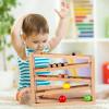 Qilay Wooden Race Track Car Ramp Racer Toy for Toddlers, 5 Level Race Car Ramp Toy Set Includes 4 Wood Cars and 3 Balls,Great Building Learning Toys or 3+ Years Old Boy and Girl view 2