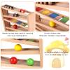 Qilay Wooden Race Track Car Ramp Racer Toy for Toddlers, 5 Level Race Car Ramp Toy Set Includes 4 Wood Cars and 3 Balls,Great Building Learning Toys or 3+ Years Old Boy and Girl view 3