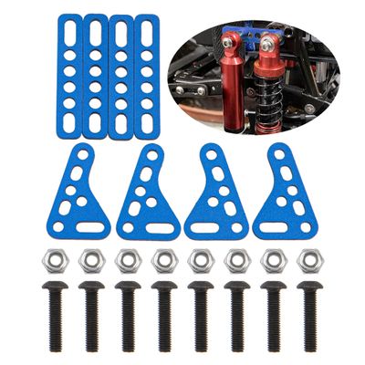 1Set Metal Double Shock Absorbers Bracket Damper Mount Stand Compatible with Axial SCX10 TRX4 TRX6 D90 90046 90047 1/8 1/10 RC Crawler Car (Blue)