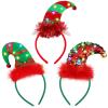 Aneco 3 Pieces Christmas Headbands Christmas Head Boppers with LED Lights Reindeer Antler Santa Elves Headbands, Assorted Styles for Xmas Party, Holiday Favors view 1