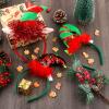 Aneco 3 Pieces Christmas Headbands Christmas Head Boppers with LED Lights Reindeer Antler Santa Elves Headbands, Assorted Styles for Xmas Party, Holiday Favors view 4
