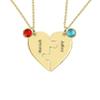 MissNaNa BFF Necklace Personalized Stitching Necklace with Birthstone 2/3/4/5/6 Pcs Customized Heart Puzzle Necklace for Family BFF Friendship Pendants (Set of 2) view 1