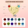 MissNaNa BFF Necklace Personalized Stitching Necklace with Birthstone 2/3/4/5/6 Pcs Customized Heart Puzzle Necklace for Family BFF Friendship Pendants (Set of 2) view 2