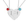 MissNaNa BFF Necklace Personalized Stitching Necklace with Birthstone 2/3/4/5/6 Pcs Customized Heart Puzzle Necklace for Family BFF Friendship Pendants (Set of 2) view 3