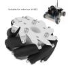 Dilwe Mecanum Wheels, 4pcs 100mm/3.94inch Durable Steel Mecanum Wheels Set Left Right Wheels Compatibole with Robot Car 14162, Rubber Rollers Industrial Robot Accessories RC Car Accessories view 3