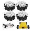 Dilwe Mecanum Wheels, 4pcs 100mm/3.94inch Durable Steel Mecanum Wheels Set Left Right Wheels Compatibole with Robot Car 14162, Rubber Rollers Industrial Robot Accessories RC Car Accessories view 4