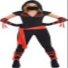 Black & Red Dragon Fighter Ninja Costume - Women's Medium (6-8) - Perfect For Halloween, Cosplay, & Themed Parties - 1 Set view 1