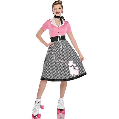 Women's Car Hop Cutie Costume - X-Large (14-16)- Retro Roller Diner Doll Style, Perfect for Halloween & Costume Parties - 1 Set