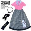 Women's Car Hop Cutie Costume - X-Large (14-16)- Retro Roller Diner Doll Style, Perfect for Halloween & Costume Parties - 1 Set view 3