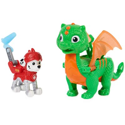 Paw Patrol, Rescue Knights Marshall and Dragon Jade Action Figures Set, Kids Toys for Ages 3 and up