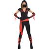 Black & Red Dragon Fighter Ninja Costume - Women's Large (10-12) - Perfect For Halloween, Cosplay, & Themed Parties - 1 Set view 1