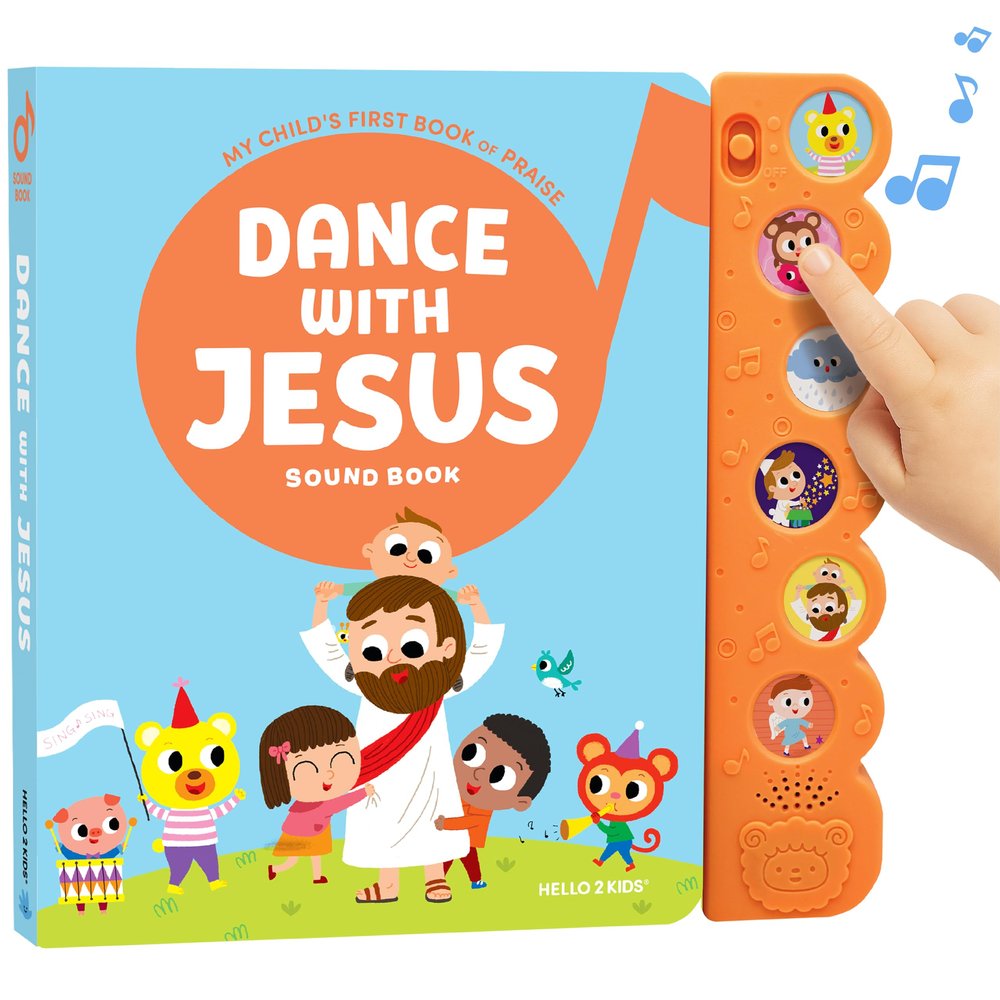 Dance with Jesus Christian Sound Books for Kids - 6 Bible Songs for Toddlers Christian Easter Gifts for Kids, Baby Books & Toys for Kids - Easter Basket Essentials, Baptism, Christening Baby Gifts