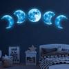 10Pcs Glow in The Dark Moon Wall Decals Large Luminous Space Planet Moon Phases Wall Sticker Glow in The Dark Stickers for Ceiling Removable Vinyl Boho Wall Decor for Kids Boys Girls Bedroom Nursery view 1