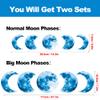 10Pcs Glow in The Dark Moon Wall Decals Large Luminous Space Planet Moon Phases Wall Sticker Glow in The Dark Stickers for Ceiling Removable Vinyl Boho Wall Decor for Kids Boys Girls Bedroom Nursery view 3