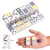 Yinlo Mexican Train Dominoes Set, Double 12 Dominoes Set: Colorful Dot Pips, Real Train Sound Effect Hub, Score Pad and 9 Colorful Trains, 91 Tiles Domino Game Set view 4