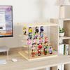 Acrylic Display Case with 5-Tier Figure Stand Clear Collectibles Showcase with Door, Countertop Assemble Storage Box for Action Figure Hot Wheels Display with Wooden Base view 3