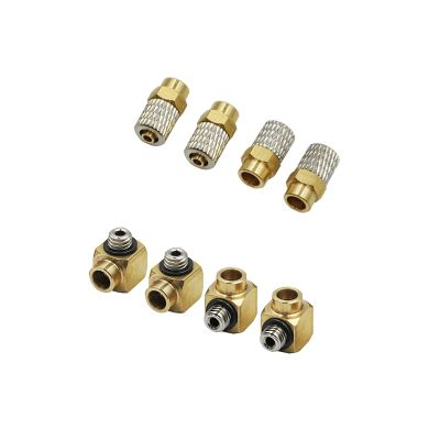 YXZQ Crimper Tool Upgrade Full Copper Hydraulic Oil Pipe Connectors for 1:14 RC Metal Excavator Metal Arm Part for Cables and Pipes (Color : 8 PCS Connectors)