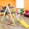 Costzon Foldable Climbing Toys for Toddlers, 3 in 1 Montessori Wooden Triangle Climber for Sliding & Climbing, Kids Indoor Climbers & Gym Play Structures for Boys Girls Gift Present view 2