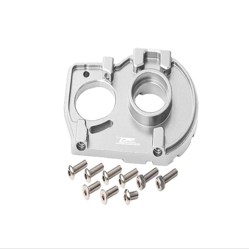GPM For Losi 1:10 Lasernut U4 Tenacity LOS03028 / Tenacity DB Pro LOS03027V2 Upgrade Parts Aluminum Motor Mount Plate With Heat Sink Fins - 10Pc Set Silver