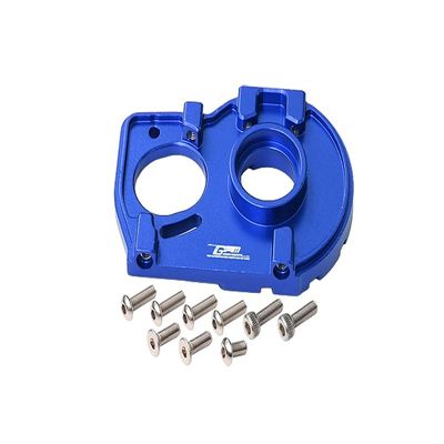 1:10 Lasernut U4 Tenacity LOS03028 / Tenacity DB Pro LOS03027V2 Upgrade Parts Aluminum Motor Mount Plate With Heat Sink Fins - 10Pc Set Blue