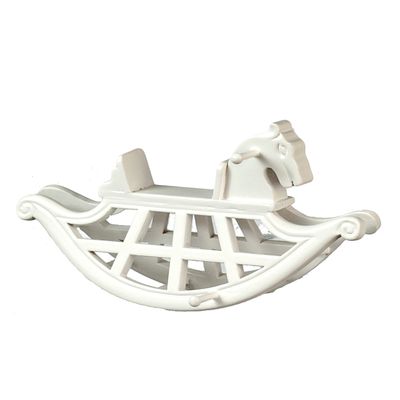 Melody Jane Dolls Houses Dollhouse White Rocking Horse JBM Miniature Nursery Toy Shop Accessory 1:12