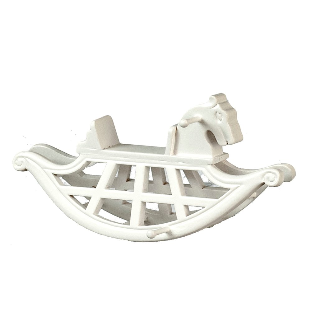 Melody Jane Dolls Houses Dollhouse White Rocking Horse JBM Miniature Nursery Toy Shop Accessory 1:12