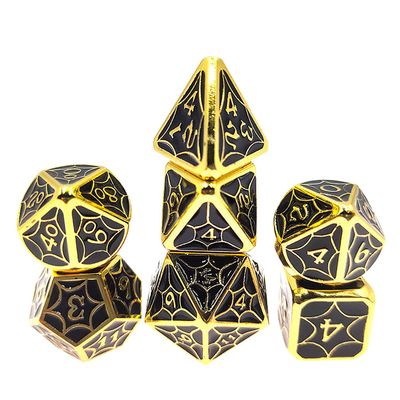 Seven Seas Pirates Dragon Scale Dice Set with Pouch & Display Box - Black - Metal