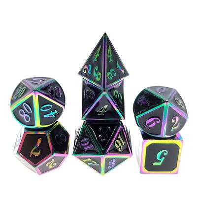 Seven Seas Pirates Dragon Scale Dice Set with Pouch & Display Box - Rainbow Metal