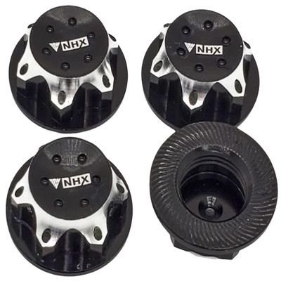 NHX RC 1/8 17mm Aluminum Wheel Nuts (4) Black