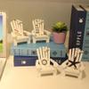 HEALLILY Mini Wooden Beach Chair Ornament 4.3 Inch White Dollhouse Furniture Ocean Themed Decor Coastal Sunshine Chair Accessory view 2