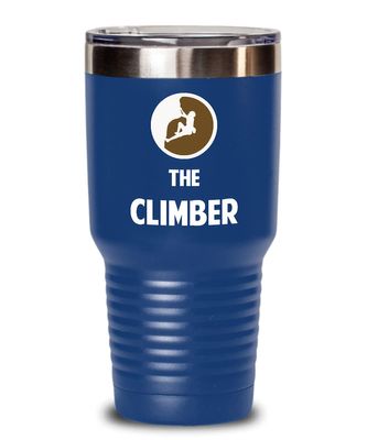 Rock Climbing Tumbler The Climber Best Gift For Rock Climber 30oz, Blue