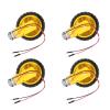 AEDIKO 4 Sets TT Motor DC 3-6V Gearbox Motor Dual Shaft 200RPM Ratio 1:48 Motor with Tire Wheel Kit for Arduino DIY Smart Car Robot view 1