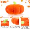 4 Pieces Stuffed Pumpkin Fluffy Pumpkin Plush Toy Thanksgiving Halloween Pumpkins Decorative Couch Throw Pillow Pumpkin Toys Gift for Kids Toddlers Babies Orange (25 cm/ 9.8 Inch) view 3