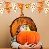 4 Pieces Stuffed Pumpkin Fluffy Pumpkin Plush Toy Thanksgiving Halloween Pumpkins Decorative Couch Throw Pillow Pumpkin Toys Gift for Kids Toddlers Babies Orange (25 cm/ 9.8 Inch) view 4