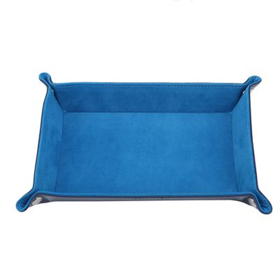 Flybloom Multifunctional Square Dice Tray Foldable Dice Tray Holder Desktop Dice Game Tray(Blue)